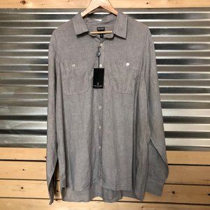 Tom Snyder Men's Gray Somelos Linen XXL Shirt NEW